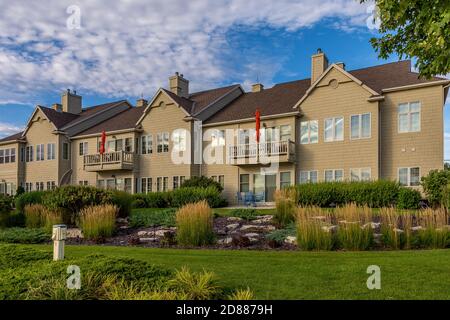 Wohngebäude in Sturgeon Bay, Wisconsin. Stockfoto