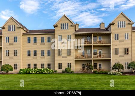 Wohngebäude in Sturgeon Bay, Wisconsin. Stockfoto