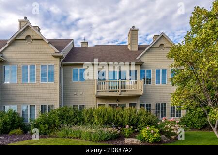 Wohngebäude in Sturgeon Bay, Wisconsin. Stockfoto