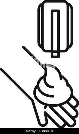 Virenschutz Waschen Hände für die tägliche Körperpflege Vektor-Illustration Zeilensymbol Stock Vektor