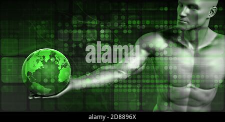 Business Technologie Global Network mit futuristischen Kunst Stockfoto