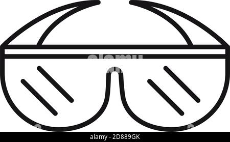 Brillen Schutz und Prävention Zubehör Vektor Illustration Linie Symbol Stock Vektor