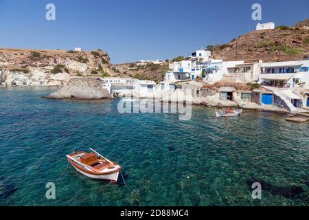 Goupa Fischerdorf, Kimolos Insel, Kykladen, Griechenland. Stockfoto