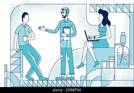 Kollegen bei Kaffeepause Silhouette Vektor Illustration Stock Vektor