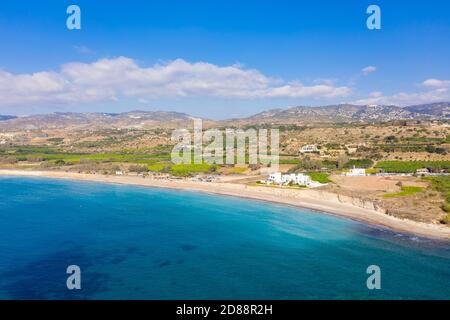 Luftaufnahme von Potima Beach in der Nähe von Coral Bay, Peyia, Zypern Stockfoto