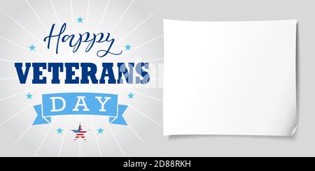 Happy Veterans Day USA kreatives Banner. Isolierte abstrakte Grafik-Design-Vorlage. Ehrt alle, die gedient haben. Kalligrafische Schriftzüge. Danke Veteranen Stock Vektor