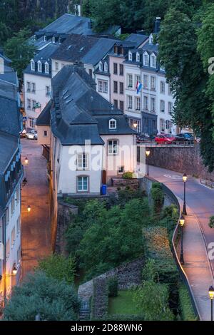 Luxemburg, Stadt Luxemburg, Blick über den Grund - die Unterstadt Stockfoto