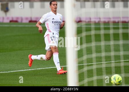 Barcelona, Spanien. Okt. 2020. Lucas Vazquez von Real Madrid während des La Liga-Spiels zwischen dem FC Barcelona und Real Madrid spielte im Camp Nou Stadion am 24. Oktober 2020 in Barcelona, Spanien. (Foto von Sergio Ruiz/PRESSINPHOTO) Credit: Pro Shots/Alamy Live News Stockfoto