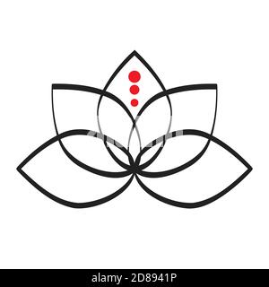 Einfache Lotos-Illustration. Yoga Symbol Tatoo Emblem. Vektorgrafik Stock Vektor
