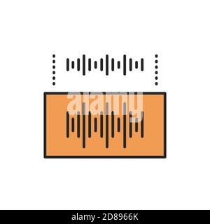 Symbol für die Farblinie für Schalldämmung. Piktogramm für Webseite, mobile App, Promo. Stock Vektor