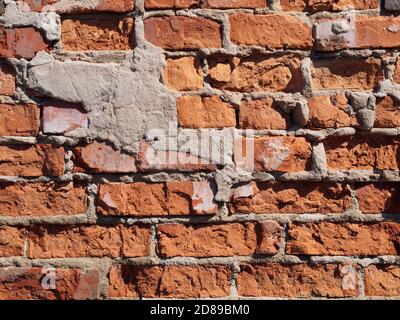 Rote Ziegel Wand Hintergrundtextur Stockfoto
