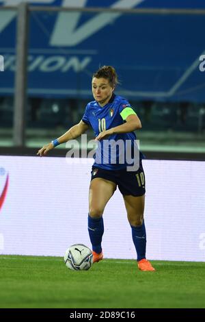 Cristiana Girelli (Italien) Während des UEFA "Women s Euro 2022 England Qualifications"-Spiels zwischen Italien 1-3 Dänemark im Carlo Castellani Stadion am 27. Oktober 2020 in Empoli, Italien. (Foto von Maurizio Borsari/AFLO) Stockfoto