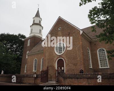 Bruton Parish Church in Colonial Williamsburg. Stockfoto