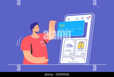 Online-Shop E-Commerce-App für Mobilgeräte Stock Vektor