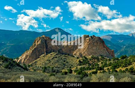 Der Garten der Götter ist ein öffentlicher Park in Colorado Springs, Colorado, Amerika. Stockfoto