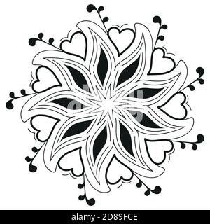 Schöne schwarze zarte Vektor Blume Mandala Tattoo Stock Vektor