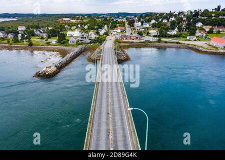 US Zoll und Grenzschutz, USA - Kanada Grenzübergang während COVID-19, Lubec, Maine, USA Stockfoto