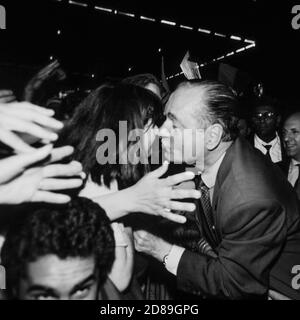 Jacques Chirac kämpft für Präsidentschaftswahlen in Lyon, Frankreich Stockfoto