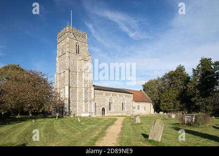 Die Kirche St. Peter und St. Paul in Pettistree, Suffolk, Großbritannien Stockfoto