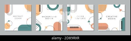 Trendige abstrakte quadratische Schablone mit geometrischem Konzept. Kann für Beiträge in sozialen Medien, mobile Apps, Bannerdesign, Web- oder Internetwerbung verwendet werden. Stock Vektor