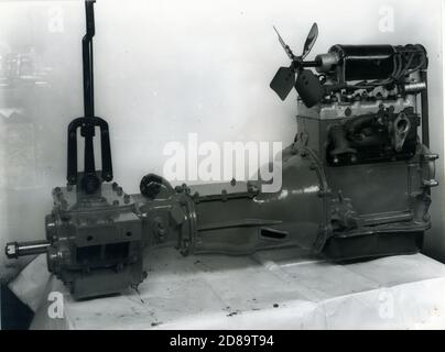 1930 - 40. Fiat - Ansaldo Maschine. Motorkomponenten. Isoliertes Motorbild. Fiat Big Motors Fabrik , fabbrica Grandi Motori in Turin, Italien. Stockfoto