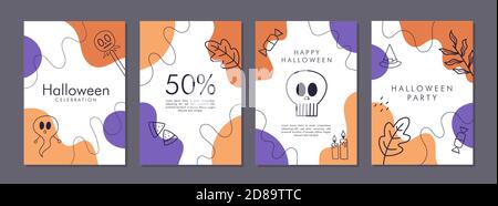 Frohe halloween-Feier. Halloween Feiertagsveranstaltung Cover Designs für Geschäftsbericht, Broschüren, Flyer, Präsentationen, Prospekt, Magazin. Stock Vektor