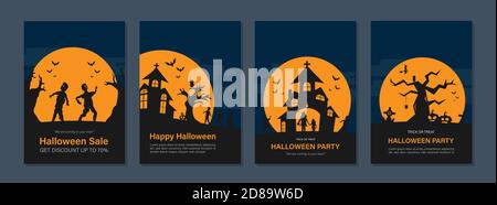 Frohe halloween-Feier. Halloween Feiertagsveranstaltung Cover Designs für Geschäftsbericht, Broschüren, Flyer, Präsentationen, Prospekt, Magazin. Stock Vektor