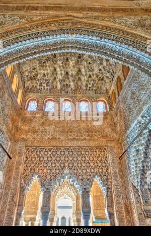 Innenansicht des Alhambra Palastes, HDR Bild Stockfoto