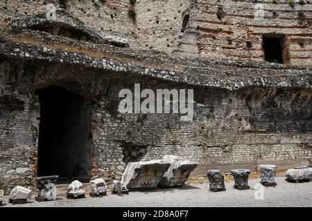 Brescia, Italien: Die Ruine des Kapitols von Brescia, das Kapitol von Brixia, ein Tempel, der der Verehrung der Kapitolinischen Triade -Jupiter,Juno und Mi gewidmet ist Stockfoto