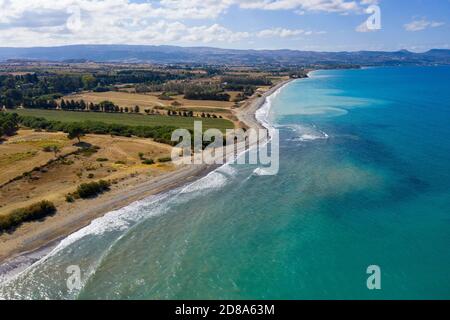Luftaufnahme der Nordwestküste bei Argaka, Zypern. Stockfoto