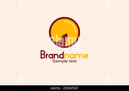 Howling Wolf Logo Design Konzept Stock Vektor