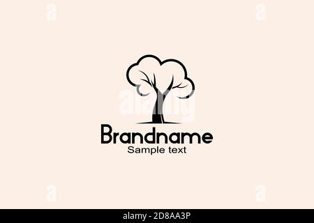 Umweltfreundliches Tree Logo Design Konzept Stock Vektor