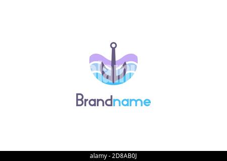 Vorlage Für Anchor Logo Design-Konzept. Stock Vektor