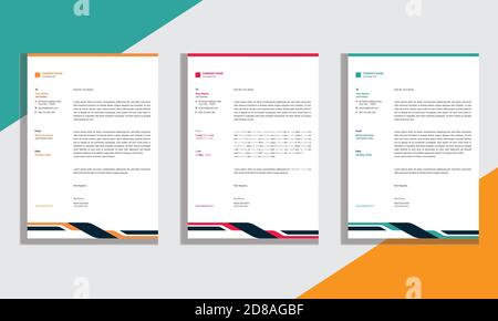 Professionelle Und Moderne Business Style, Flache Briefkopf Design Vorlage Vektor Illustration. Stock Vektor