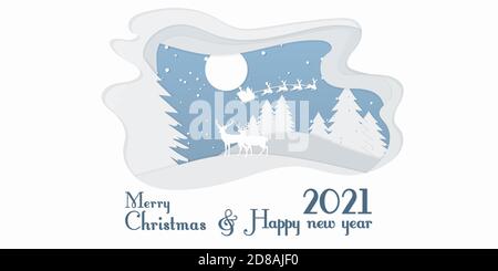 Neues Jahr 2021 Verkaufshintergrund mit Papierschnitt für Ihre Verkaufsförderung. Stock Vektor