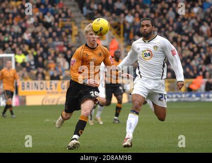 Wolverhampton Wanderers / Leeds United, 24. Februar 2007. Andy Keogh und Rui Marques Stockfoto