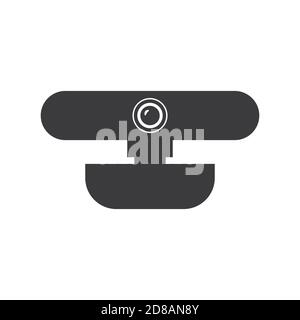 Vorlage für Webcam-Zeichen-Vektor-Symbol. Digital schwarz isoliert Webcam Symbol Design. Stock Vektor
