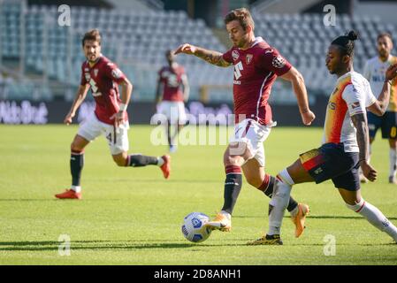 Karol Linetty vom FC Turin beim Fußballspiel Coppa Italia zwischen dem FC Turin und US Lecce im Olympiastadion Grande Torino am 18. Oktober 2020 Stockfoto