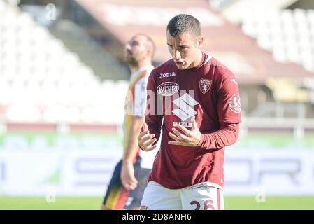 Federico Bonazzoli vom FC Turin beim Fußballspiel Coppa Italia zwischen dem FC Turin und US Lecce im Olympiastadion Grande Torino am 18. Oktober, Stockfoto