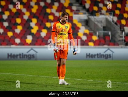 Brentford Community Stadium, London, Großbritannien. Oktober 2020. English Football League Championship Football, Brentford FC gegen Norwich City; Torwart Tim Krul von Norwich City Kredit: Action Plus Sports/Alamy Live News Stockfoto