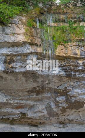 Bonlieu, Frankreich - 09 02 2020: Lake District - die Wasserfall-Straße Stockfoto