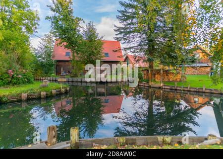 Lehde Gemeinde, Spree Forrest Oberspreewald, Brandenburg, Ostdeutschland, Europa Stockfoto