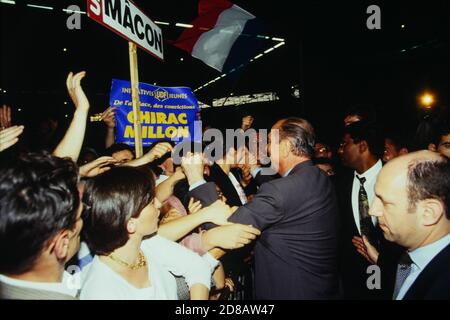 Jacques Chirac kämpft für Präsidentschaftswahlen, Lyon, Frankreich Stockfoto