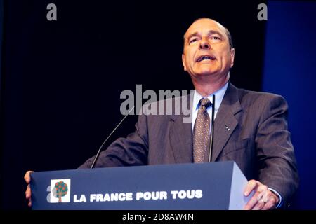 Jacques Chirac kämpft für Präsidentschaftswahlen, Lyon, Frankreich Stockfoto