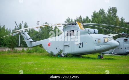 18. Juli 2018, Region Moskau, Russland. MIL Mi-26 schwerer Transporthubschrauber im Zentralmuseum der russischen Luftwaffe in Monino. Stockfoto