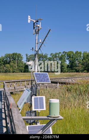 Automatisiertes Wetter- und ökologisches Rechenzentrum, St. Jones Reserve, Dover, DE. Stockfoto