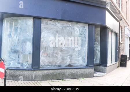 York, UK, england, 24-10-2020, City Centre Street in York mit leerem Interieur Stockfoto