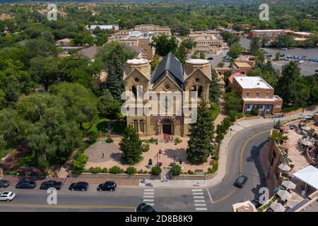 Die Kathedrale Basilika des Heiligen Franziskus von Assisi, Santa Fe, New Mexico, USA Stockfoto