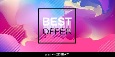 Best Offer Design-Vorlage. Flyer Design mit Welle für bestes Angebot Stock Vektor