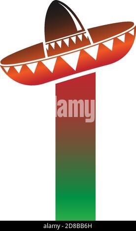 Brief I Mexican Hut Konzept Design Illustration Stock Vektor